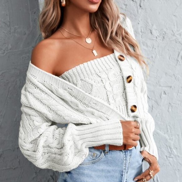 Crop Cardigan With Camisole - Picture 3 of 5